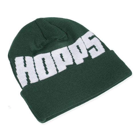 BIGHOPPS KNITTED BEANIE WHITE/HUNTER GREEN