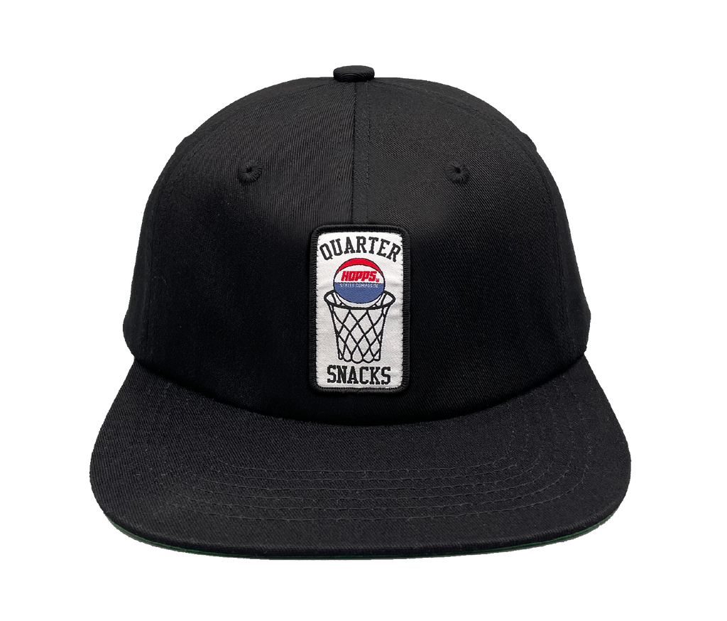 Hopps Skateboards x Quartersnacks Patch Snapback Hat Black