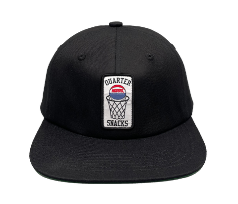 Hopps Skateboards x Quartersnacks Patch Snapback Hat Black