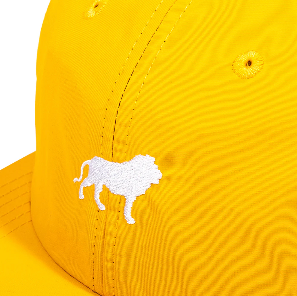 Hopps Lion Embroidered Nylon Strapback Hat Yellow